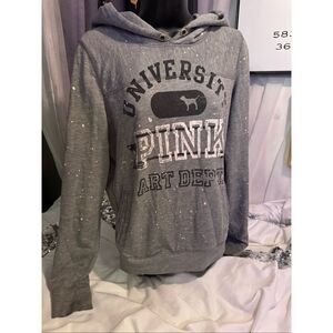 Victoria's Secret  VS pink  art vintage paint splatter studded Hoodie pullover